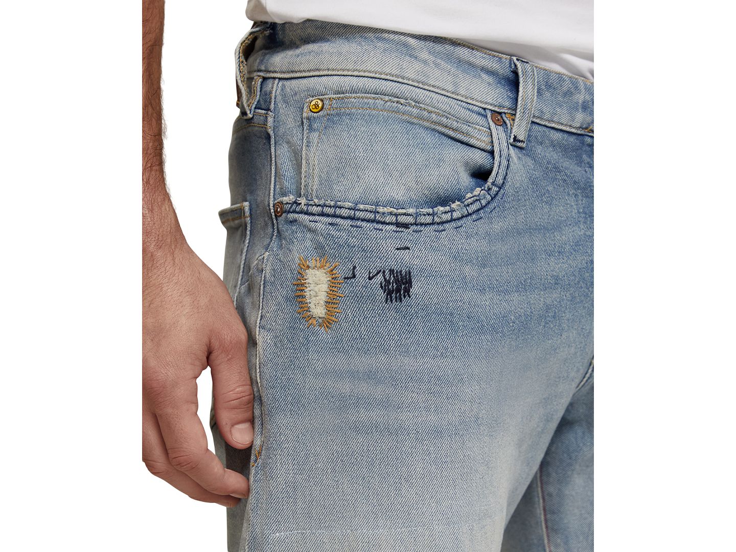Мужские джинсы SCOTCH & SODA The Zee Straight-Fit Denim Jeans, цвет: Surf — фото 2