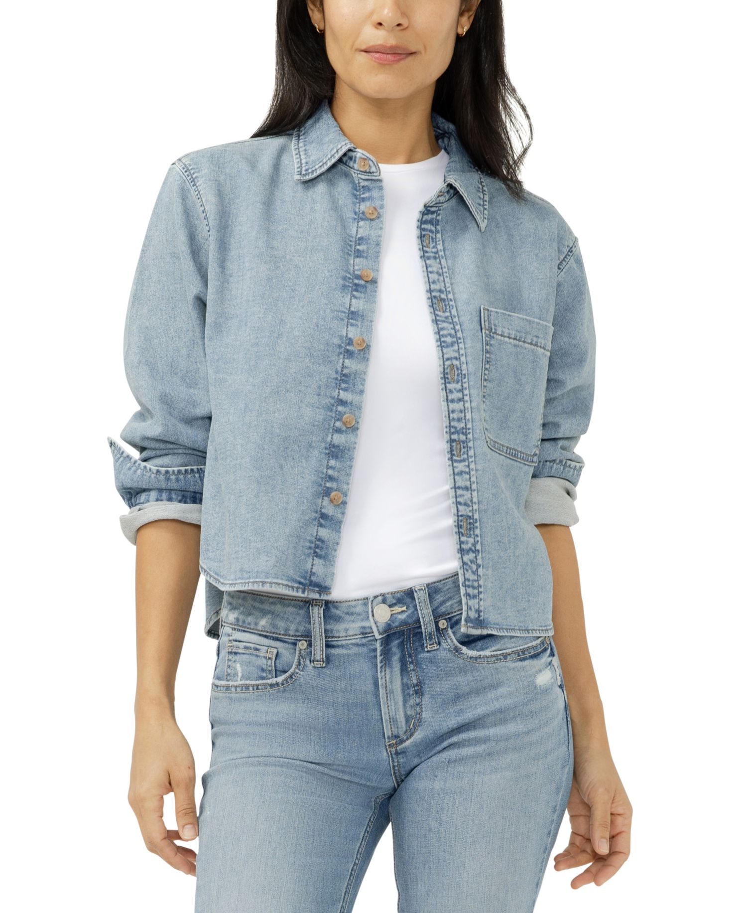 Women's Button-Front Knit Flex Shirt