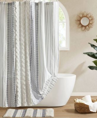 Imani Stripe Chenille Shower Curtain, 72" x 84"