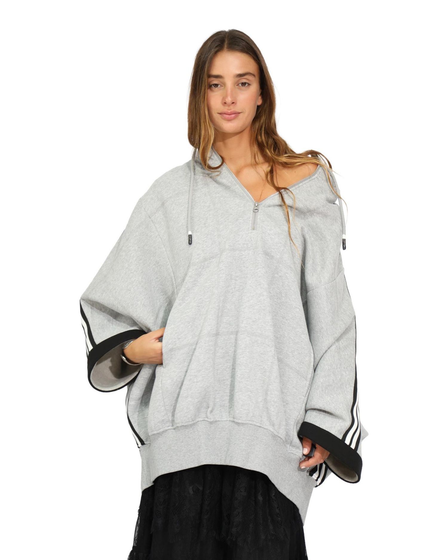 Women's Belle and Bloom Living by the Ocean Oversized Striped Hoodie