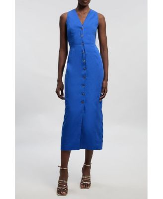 karen millen formal dresses Karen Millen Satin Back Crepe Column Woven Maxi Dress in Champagne