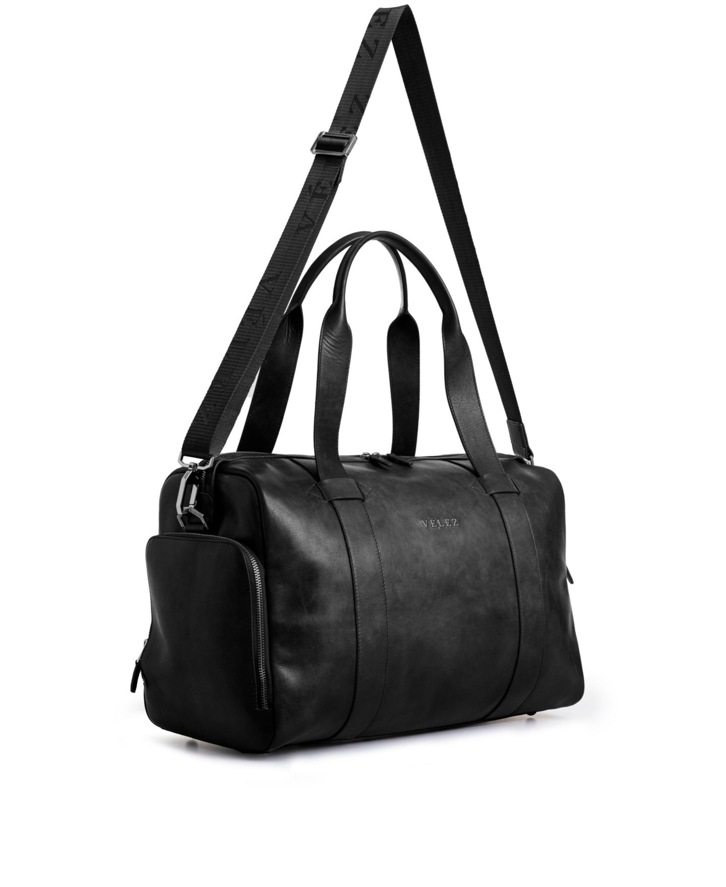 Сумка Velez Leather Duffle Bag Aged Effect, цвет: Чёрный — фото 2