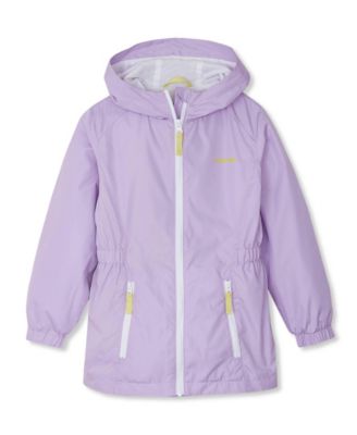 Girls Hooded Water Resistant Rain Jacket