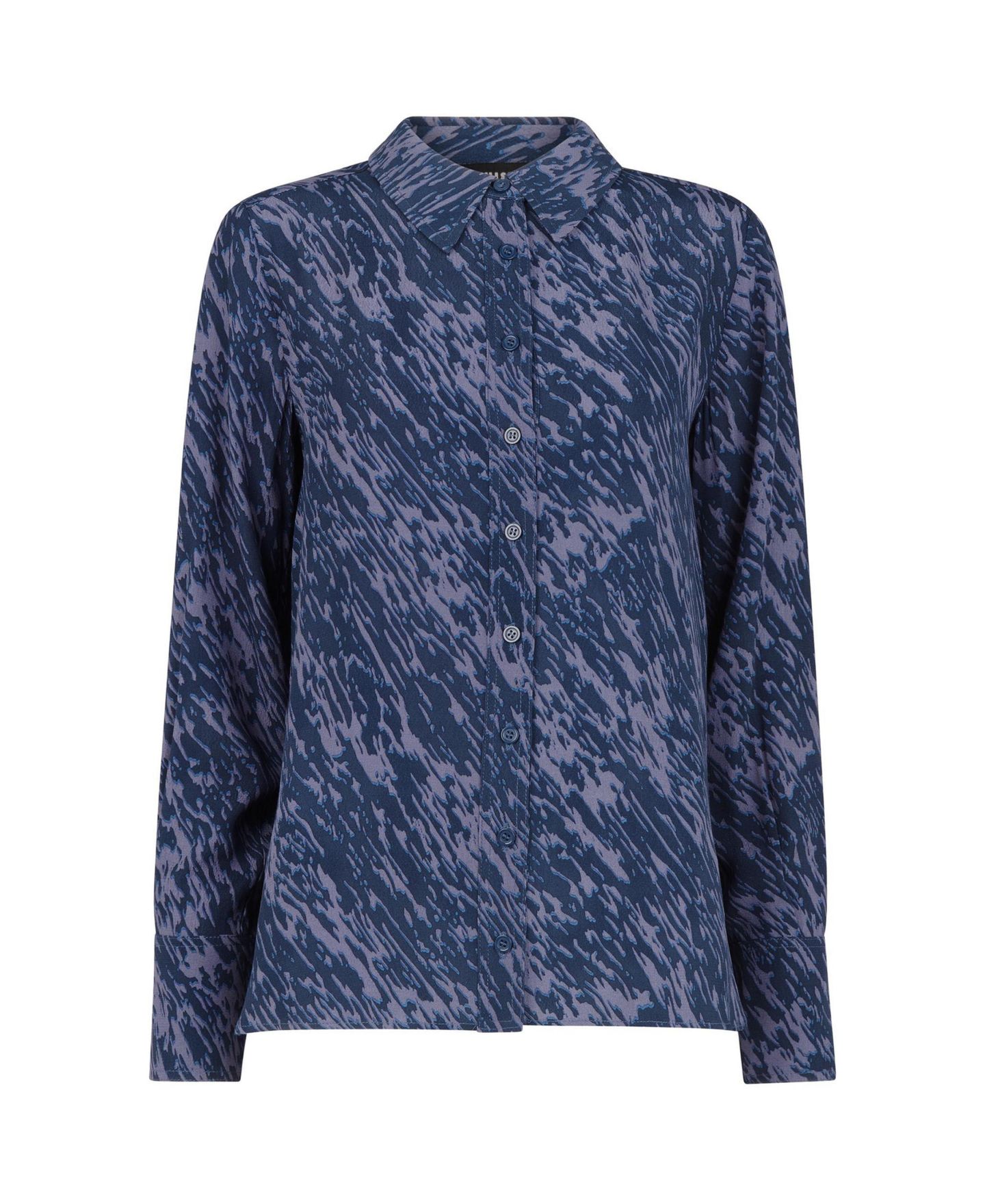 Женская рубашка Whistles Abstract Marks Collared, цвет: Тёмный синий — фото 2