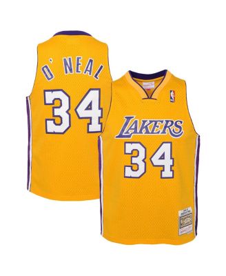 Big Boys and Girls Shaquille O'Neal Gold Los Angeles Lakers 1999/00 Hardwood Classics Swingman Jersey