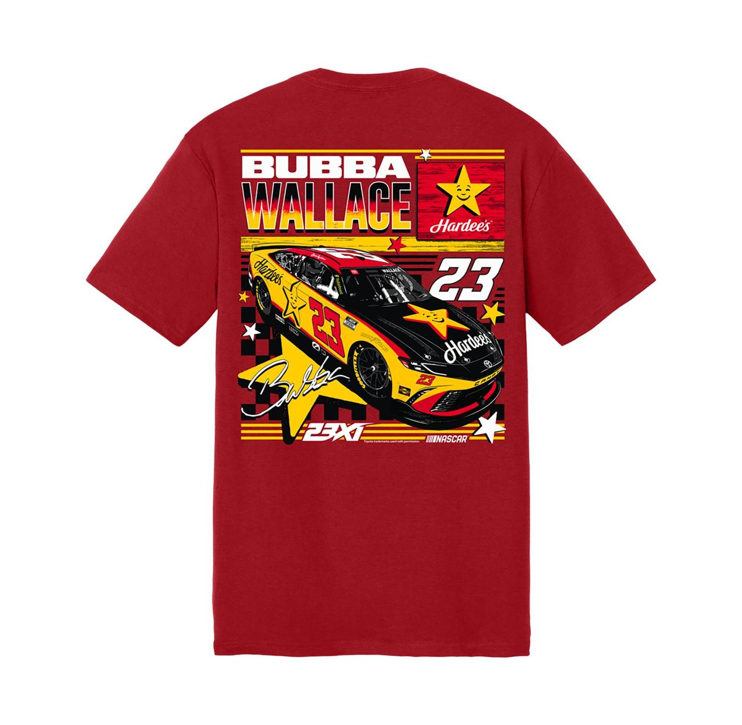 Мужская красная футболка Bubba Wallace 23 от Hardee's
