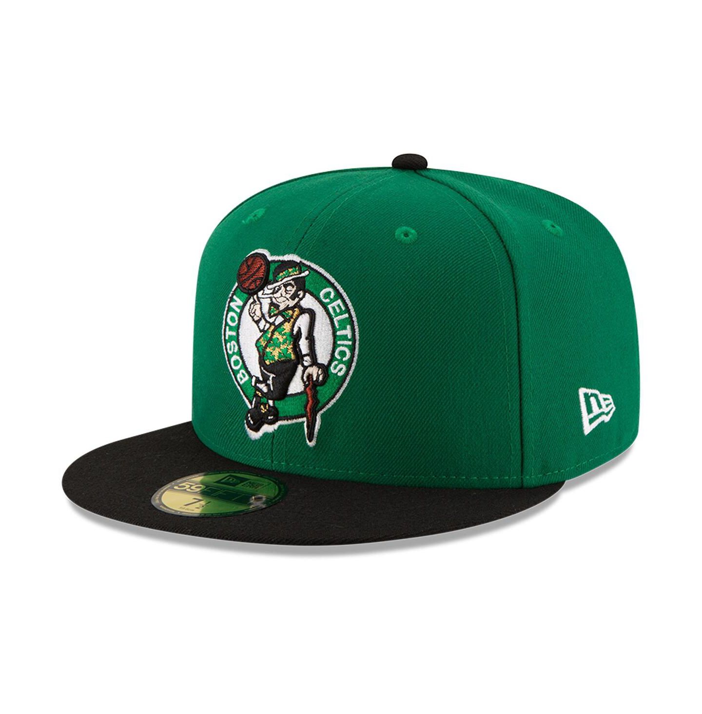 Мужская кепка New Era Green/Black Boston Celtics Team Color 2Tone 59FIFTY Fitted Hat — фото 1