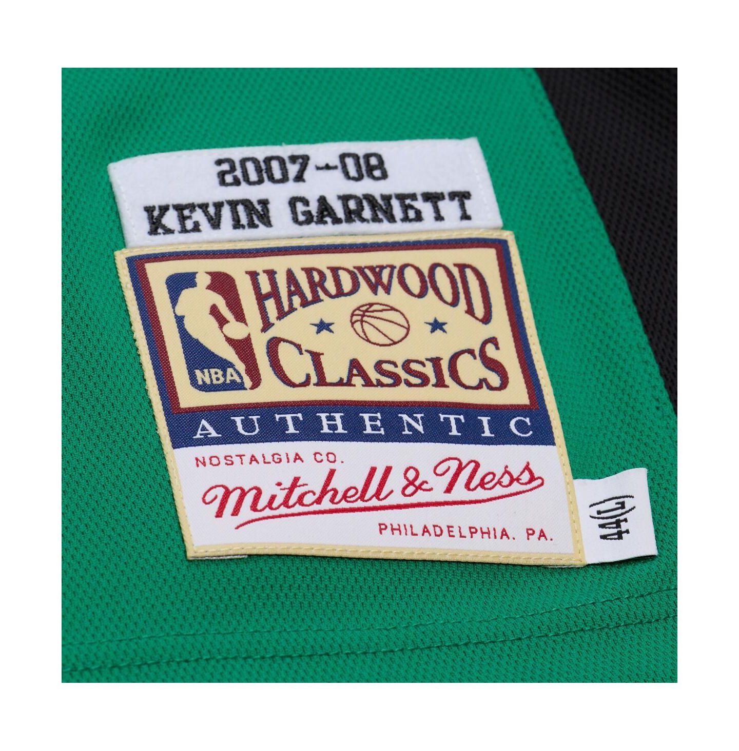 Мужской топ Mitchell & Ness Kevin Garnett Kelly Green Boston Celtics 2007-08 Hardwood Classics Authentic Jersey — фото 3