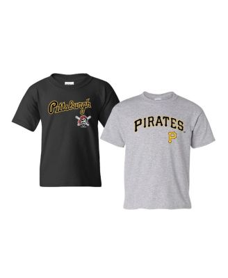 Big Boys and Girls Black/Heather Gray Pittsburgh Pirates 2-Pack Logo T-Shirt Set