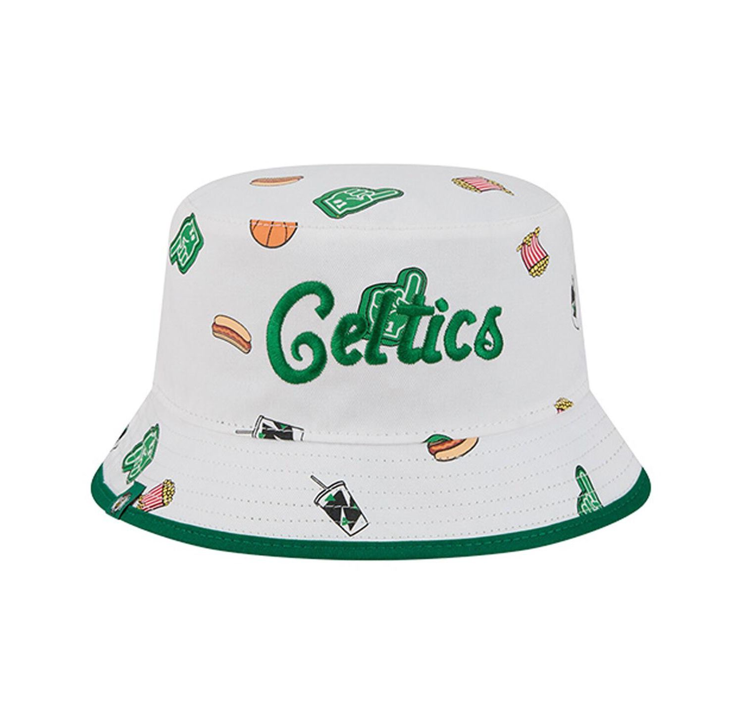Men's White Boston Celtics Team Cheer Reversible Bucket Hat