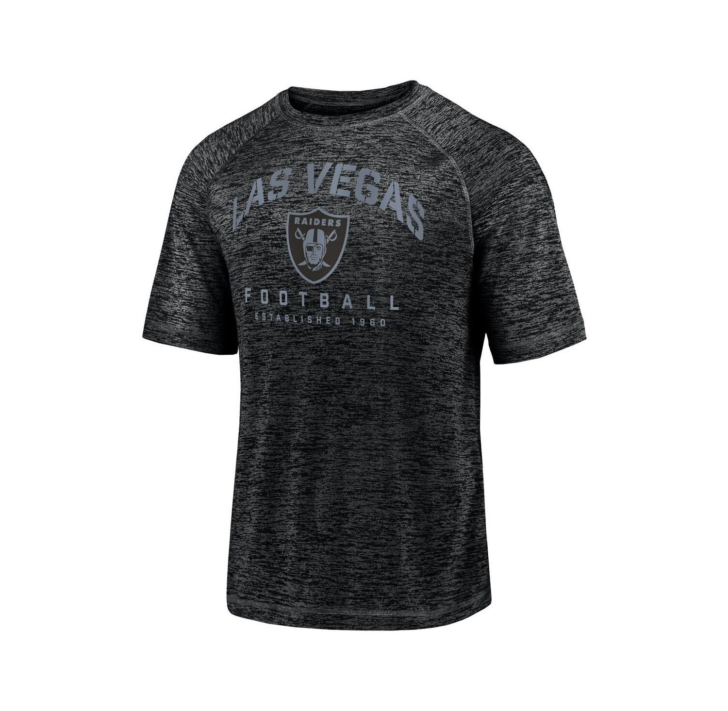 Men's Black Las Vegas Raiders Shade Battle Ready Raglan Space-Dye T-Shirt