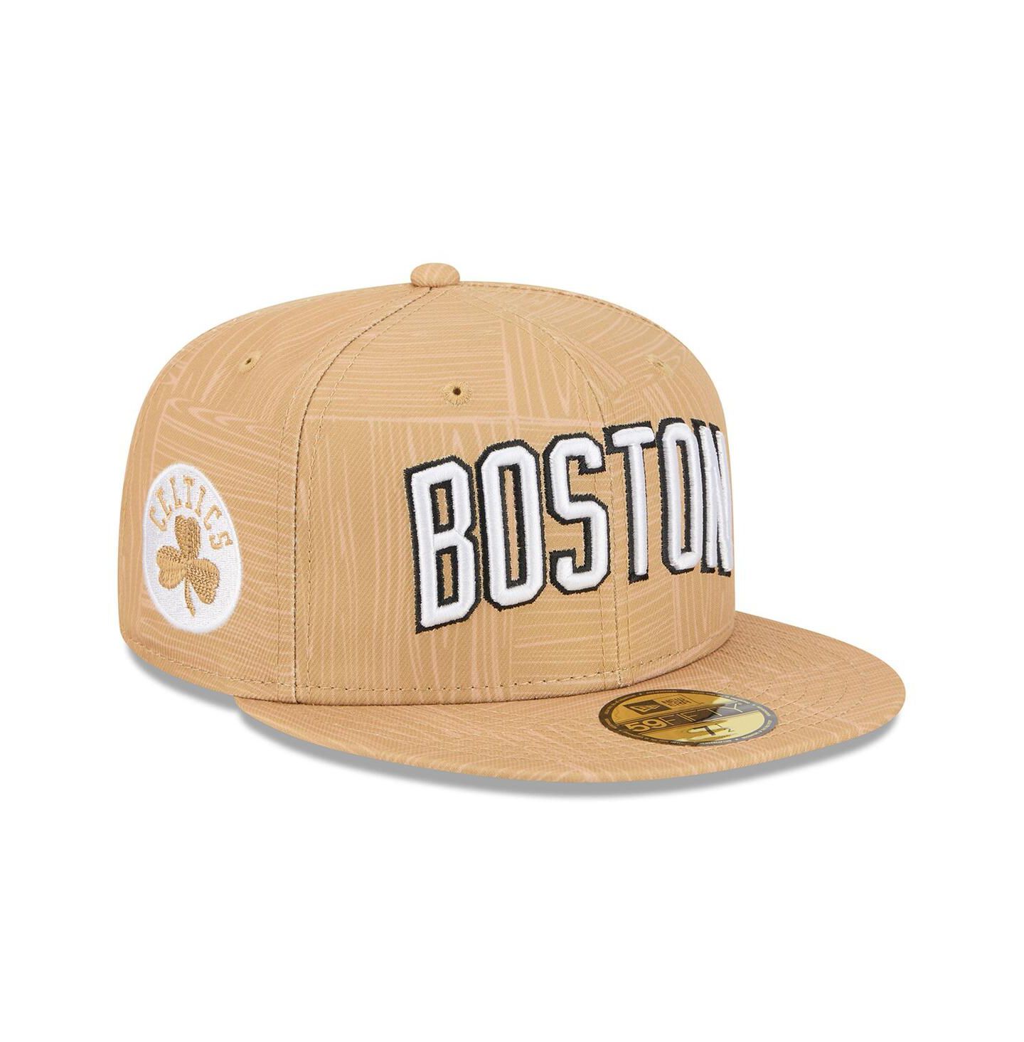 Мужская кепка New Era Gold Boston Celtics 2025/26 City Edition Alternate 59FIFTY Fitted Hat — фото 1