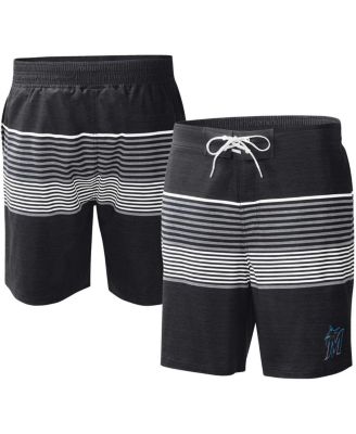 Men's Black Miami Marlins Coastline Volley Swim Shorts