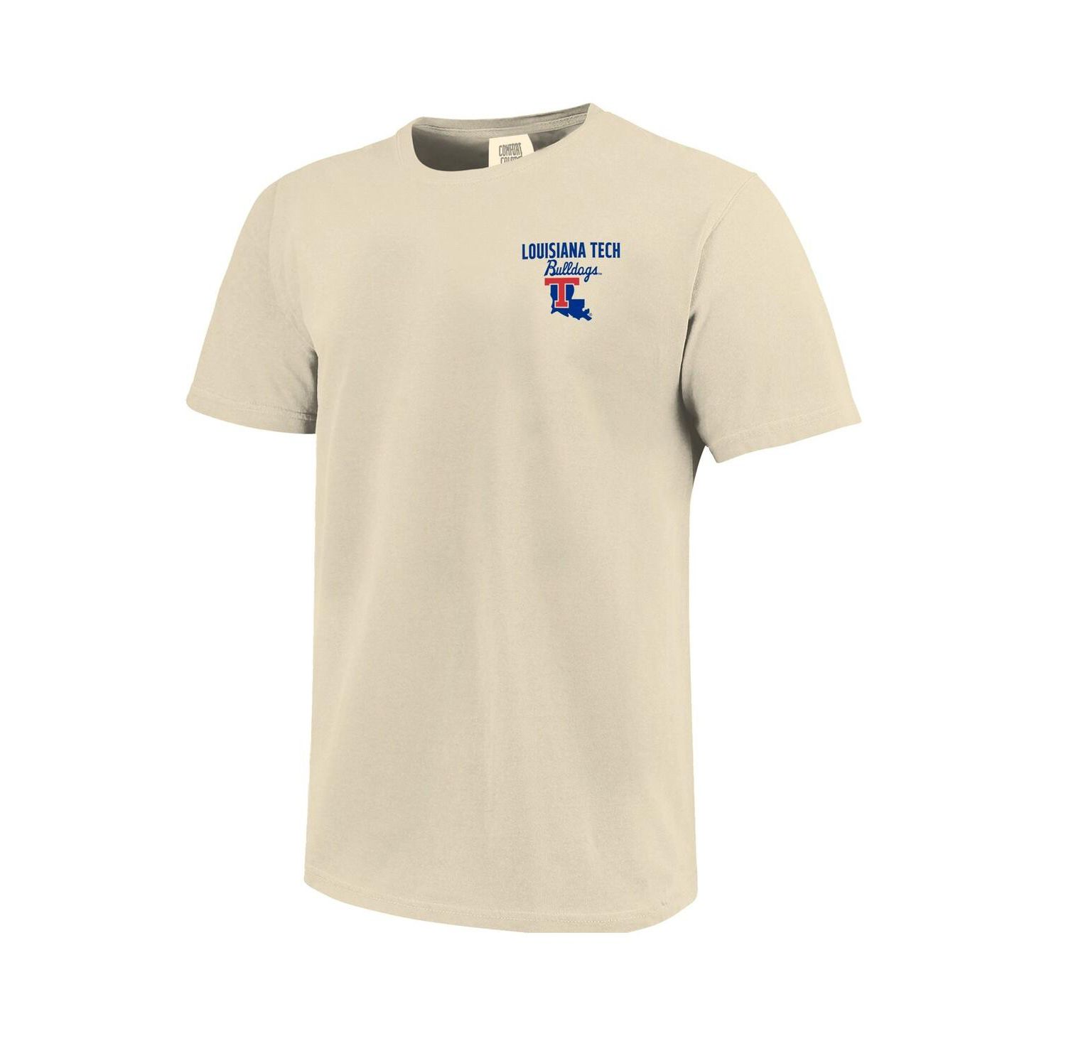 Men's Cream Louisiana Tech Bulldogs Comfort Colors Mascot Overlay T-Shirt