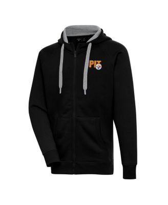 Men's Black Pittsburgh Steelers Victory Full-Zip Hoodie