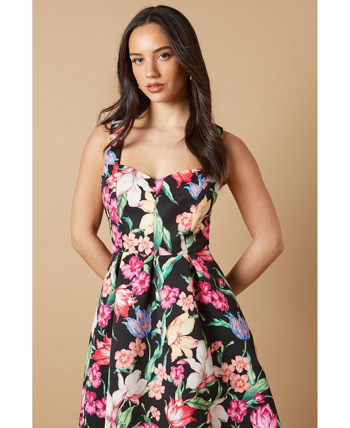 Oasis Women's Occasion Floral Strappy Twill Midi Dress view 4 — MAYCSS fashion products
