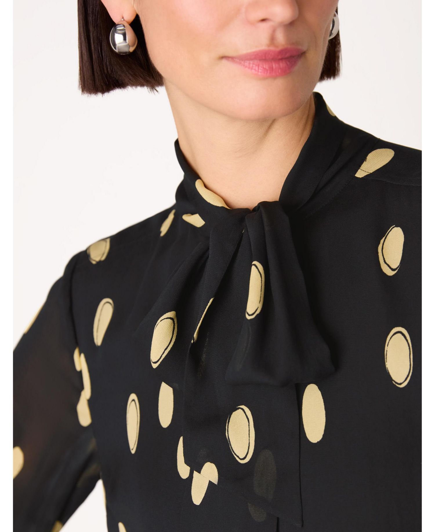 Women's Oval Spot Frill Blouse