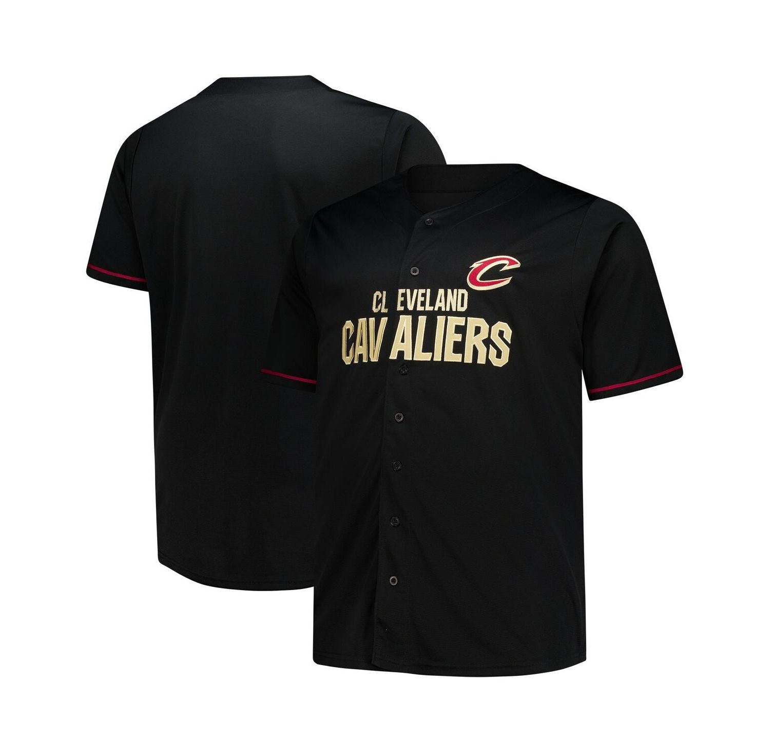 Men's Black Cleveland Cavaliers Big & Tall Pop Full-Button Jersey