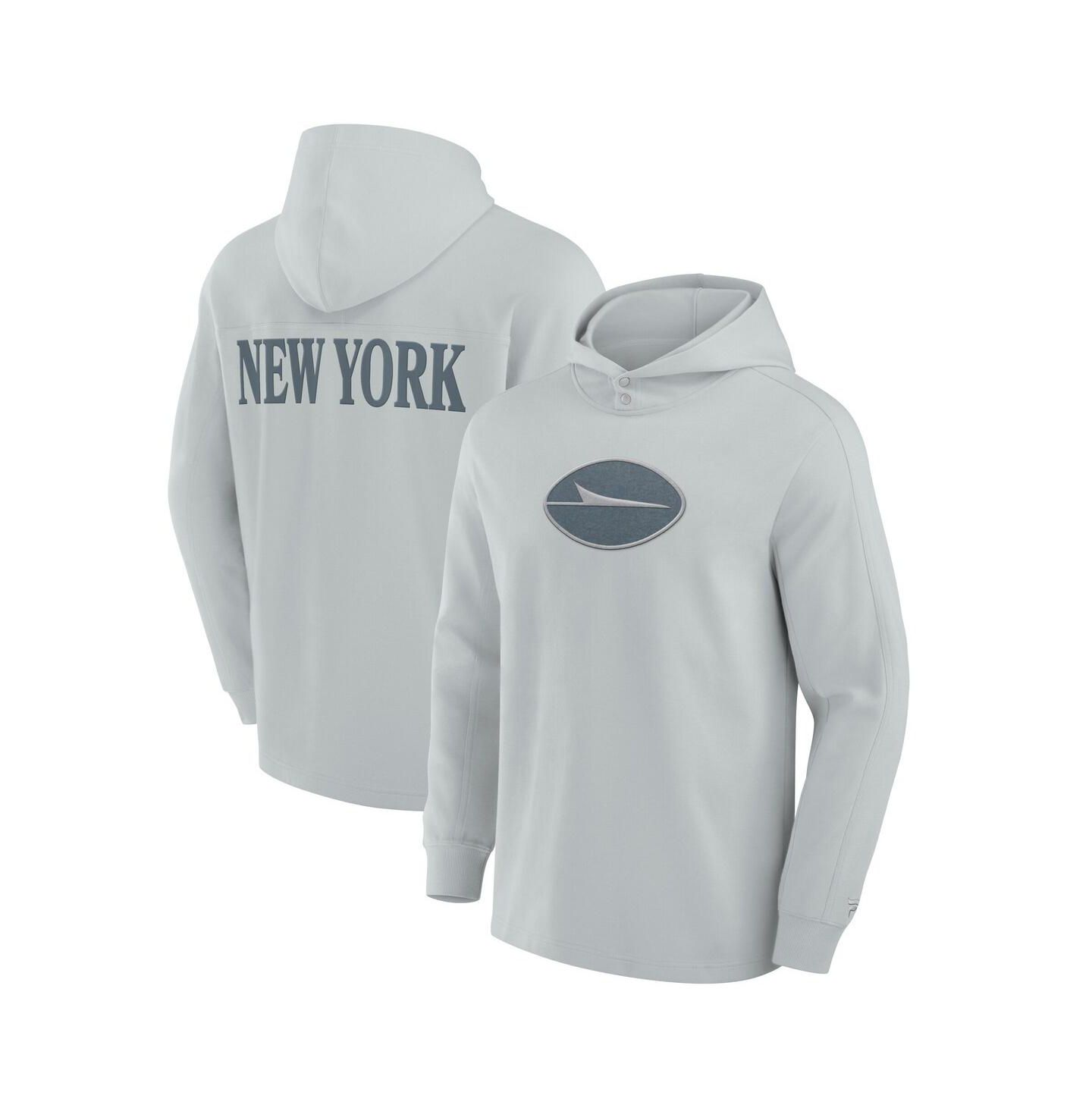 Мужское худи Fanatics Gray New York Jets Elements Blaze Tri-Blend Long Sleeve T-Shirt — фото 1