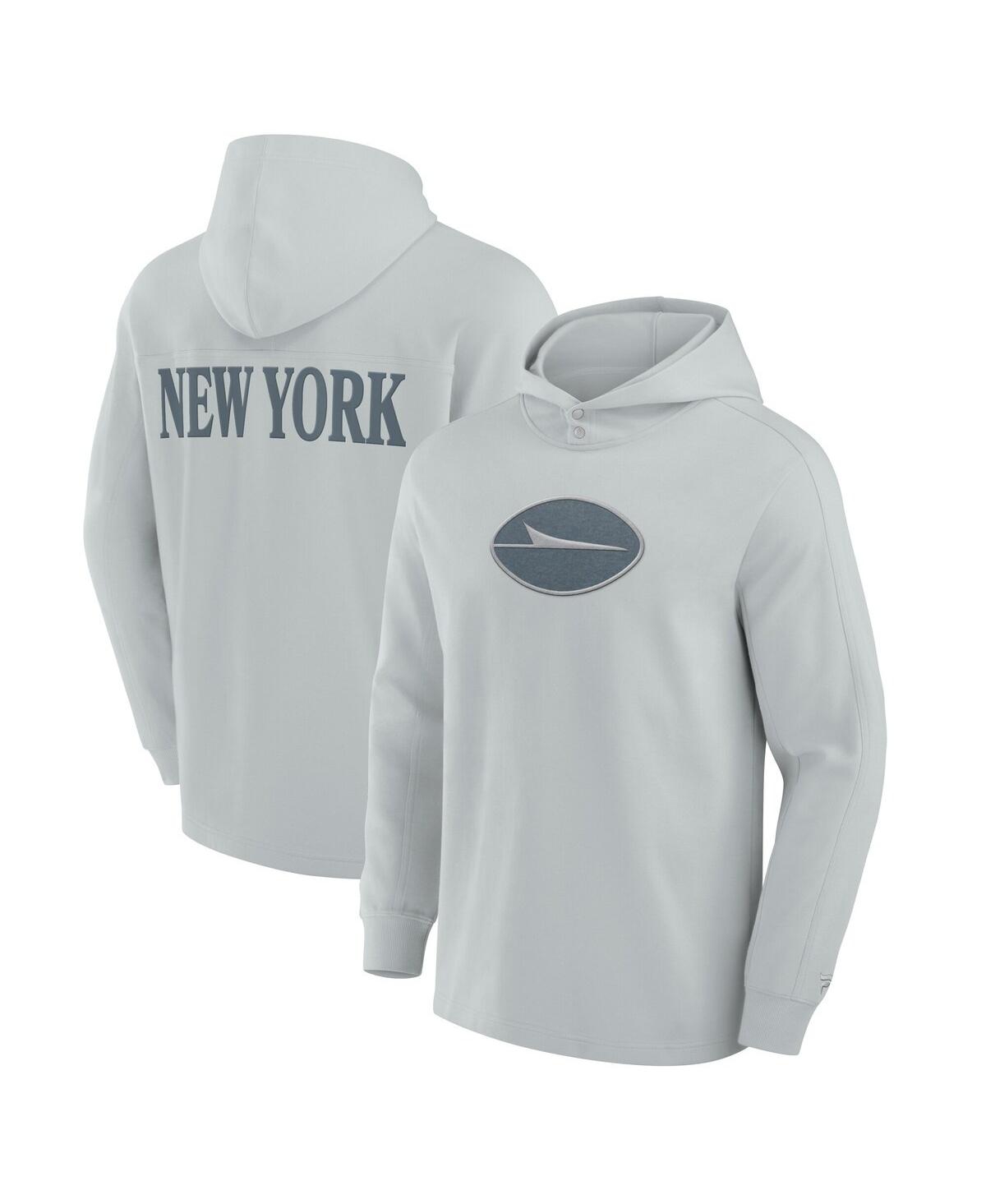 Fanatics Men's Gray New York Jets Elements Blaze Tri-Blend Long Sleeve Hoodie T-Shirt - Gray
