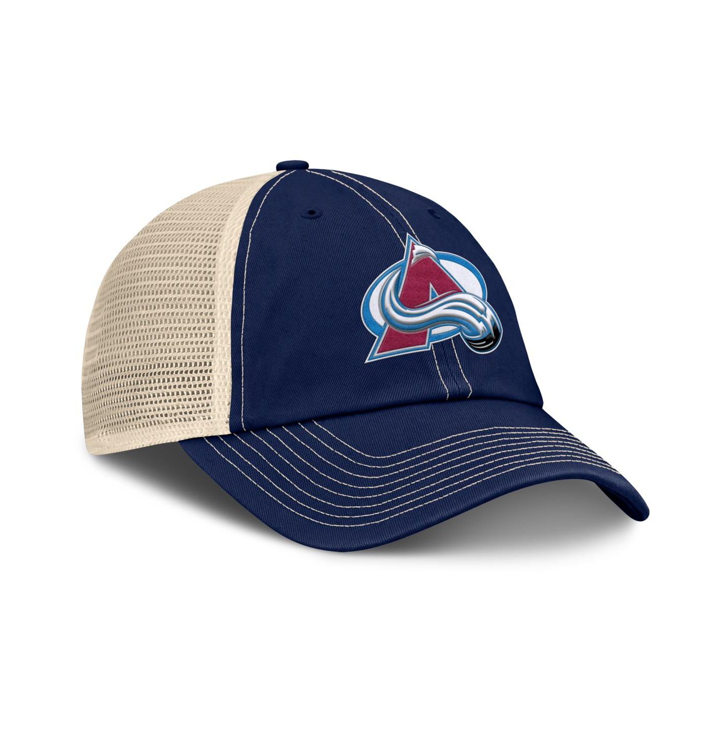 Мужская кепка Fanatics Navy/Natural Colorado Avalanche Rival Trucker Adjustable Hat — фото 3