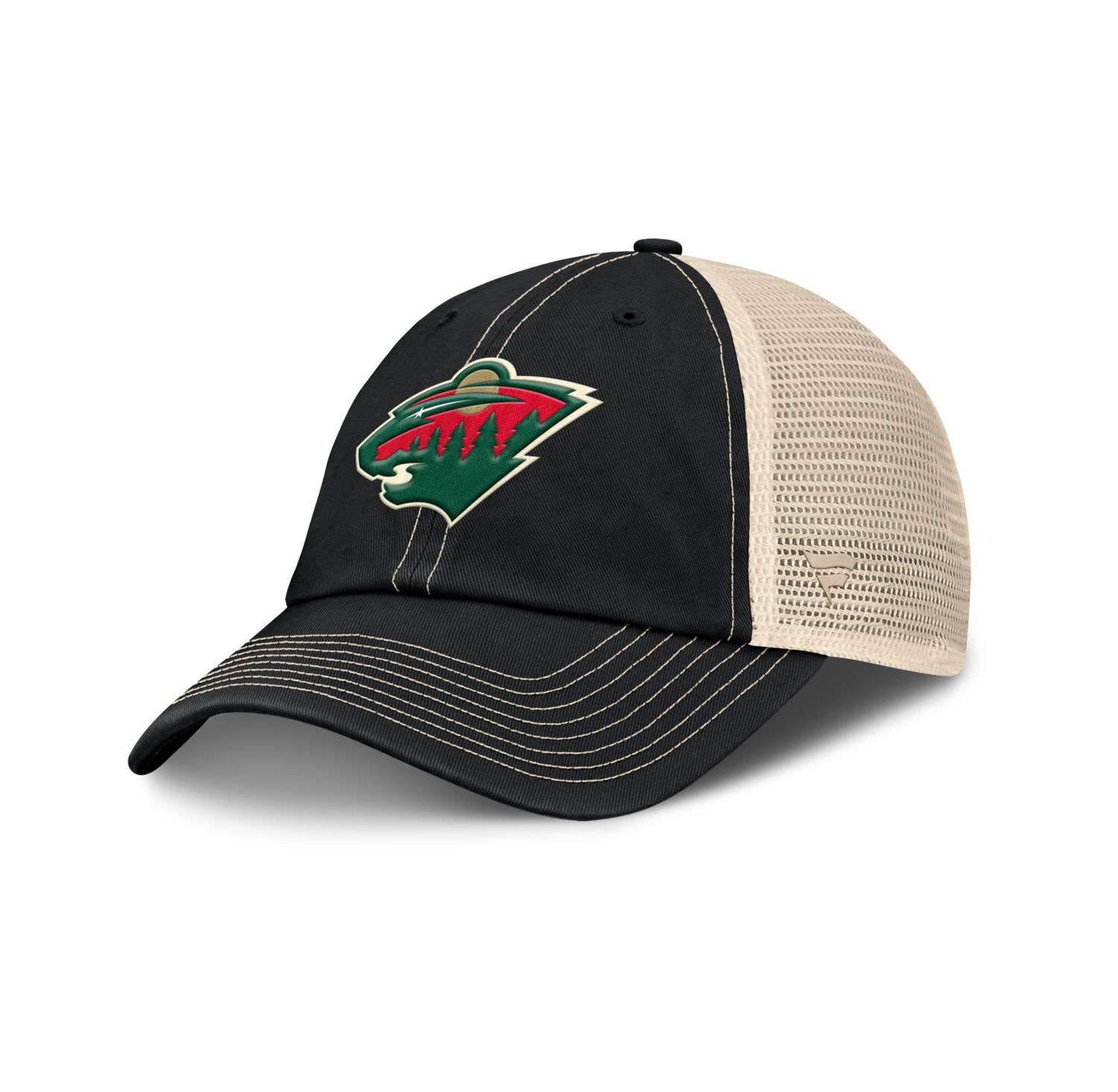 Men's Black/Natural Minnesota Wild Rival Trucker Adjustable Hat
