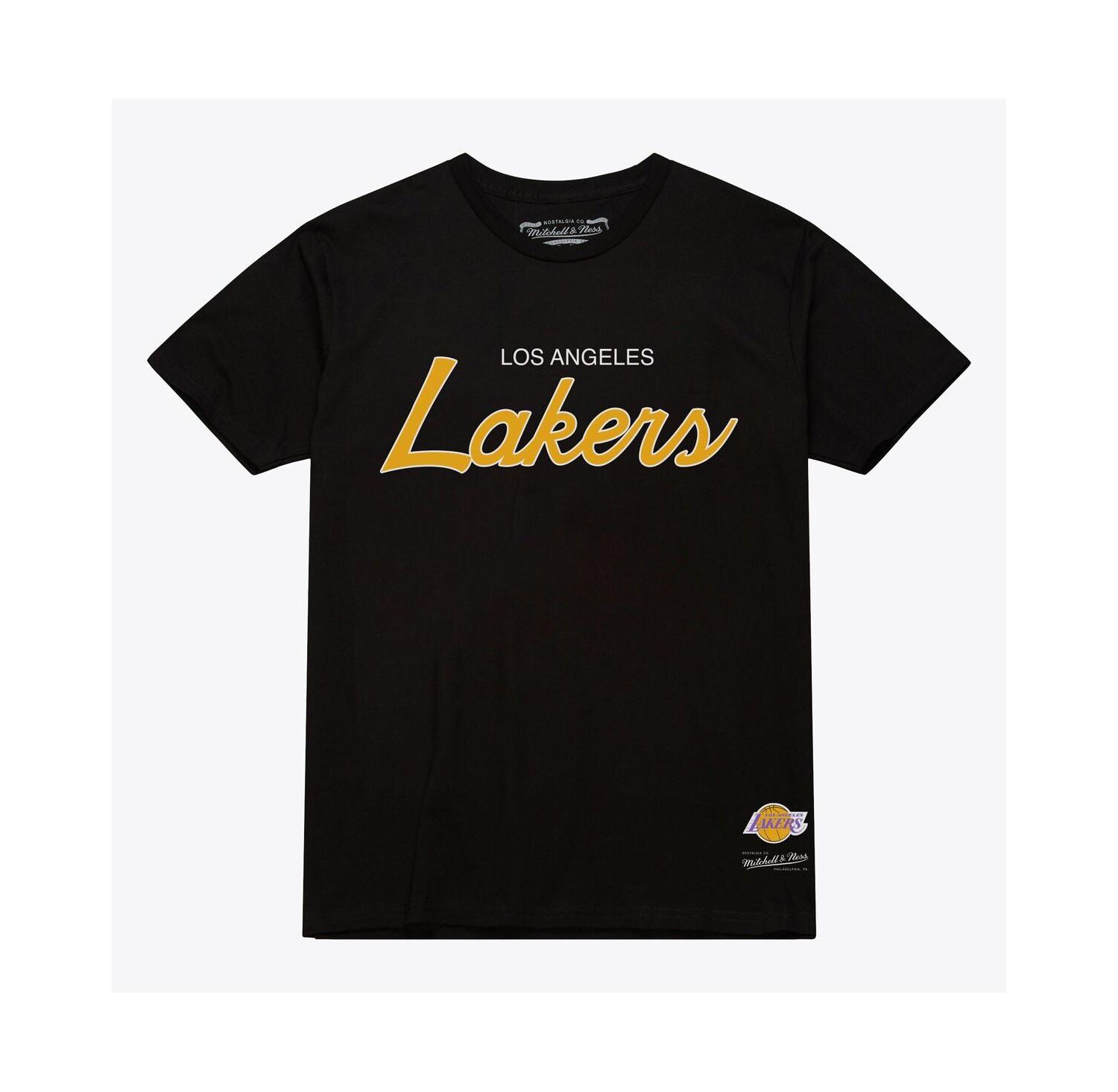 Men's Black Los Angeles Lakers Vintage Wordmark T-Shirt