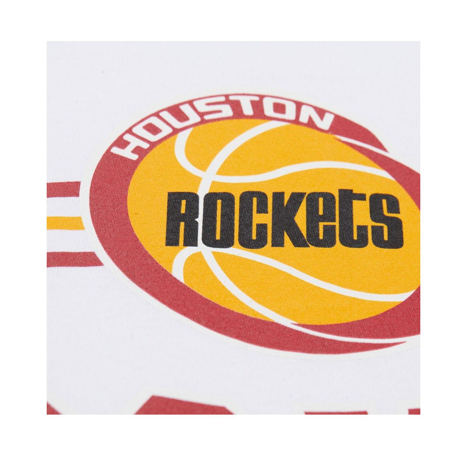 Men's White Houston Rockets Hardwood Classics Team Origins Vintage Logo T-Shirt