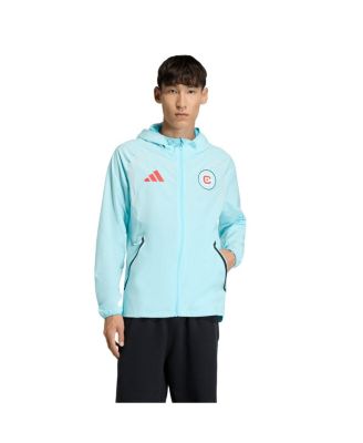 Men's Light Blue Chicago Fire Tiro Travel Full-Zip Hooded Windbreaker Jacket