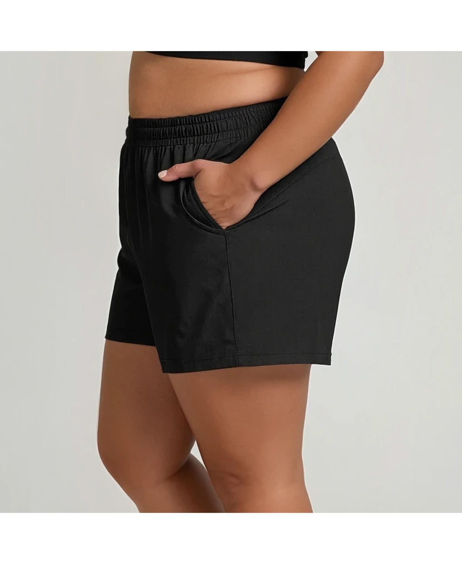 Plus Size Classic Fit Swim Shorts With Panty