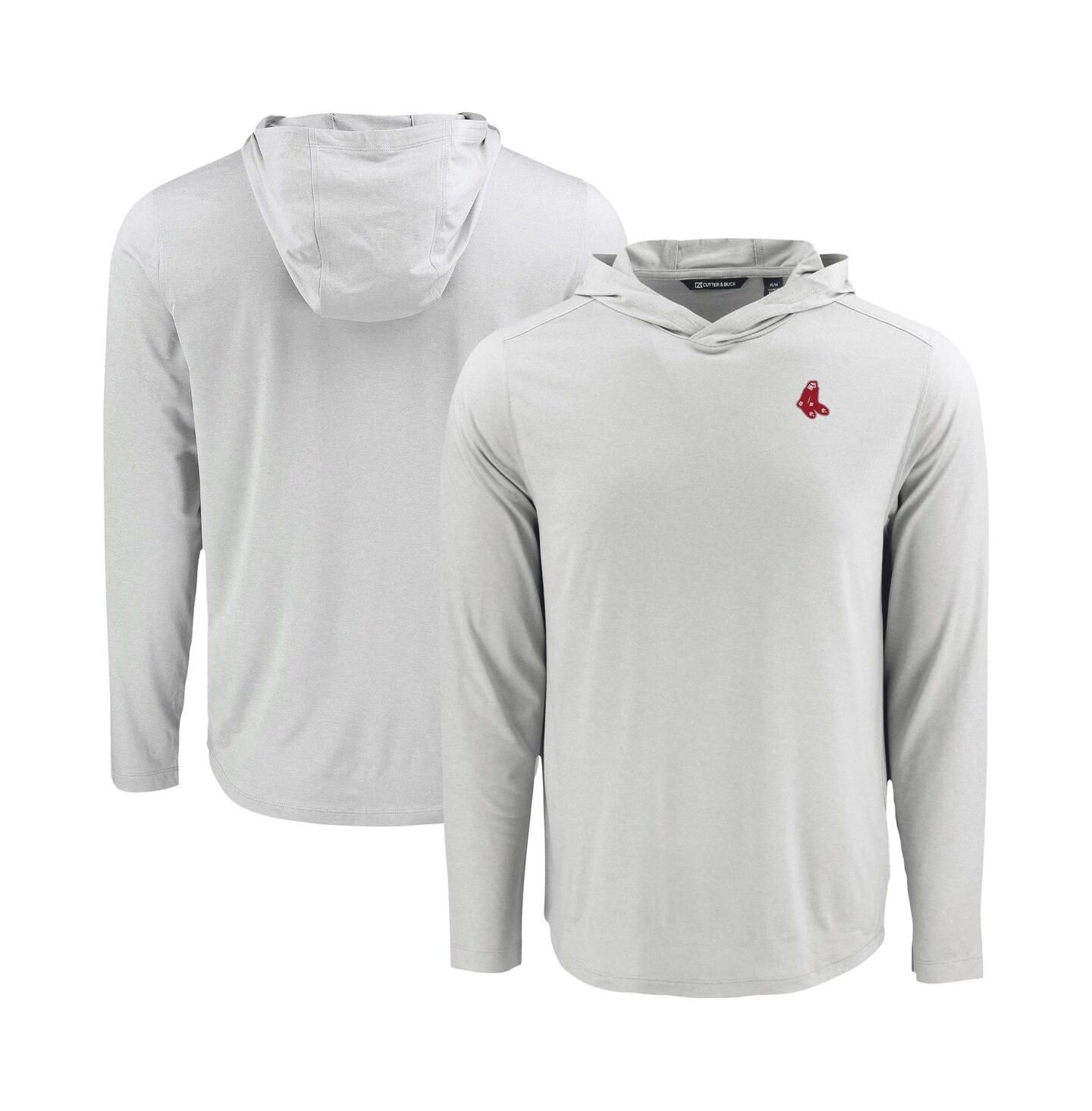 Мужское худи Cutter & Buck Gray Boston Red Sox Coastline Epic Comfort Eco Long Sleeve T-Shirt — фото 1
