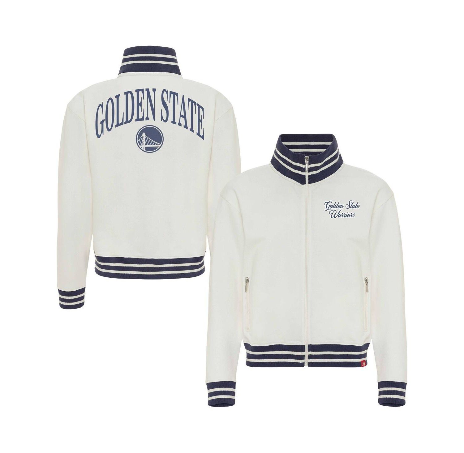 Women's Cream Golden State Warriors Athletic Club Collection Sutton French Terry Full-Zip Jacket