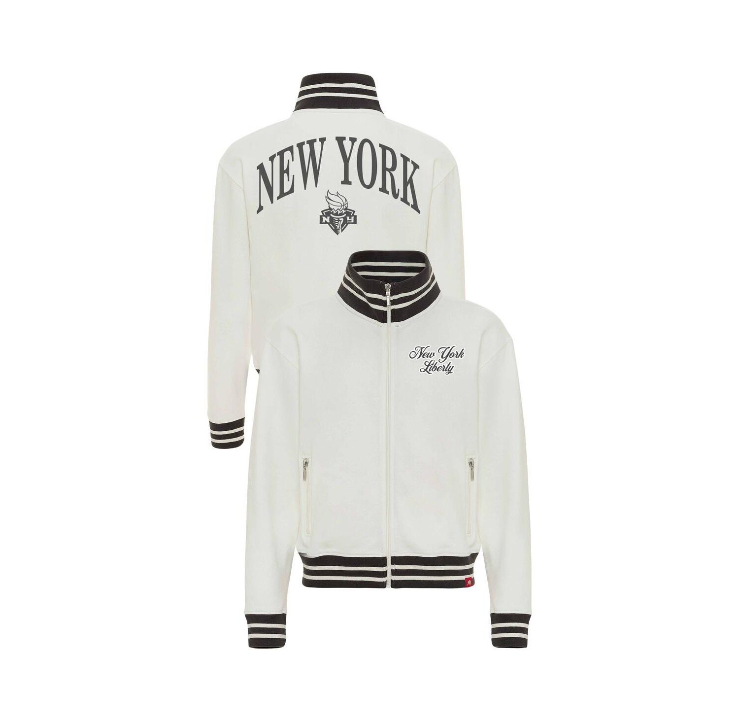 Women's Cream New York Liberty Athletic Club Collection Sutton French Terry Full-Zip Jacket