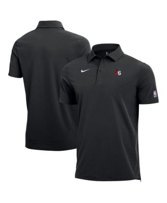 Men's Black Philadelphia 76ers 2025/26 Authentic Dri-FIT Coaches Polo Shirt