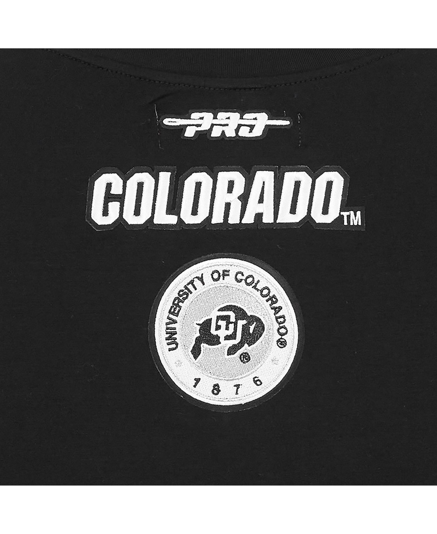Women's Black Colorado Buffaloes Rhinestone Boxy Cropped T-Shirt