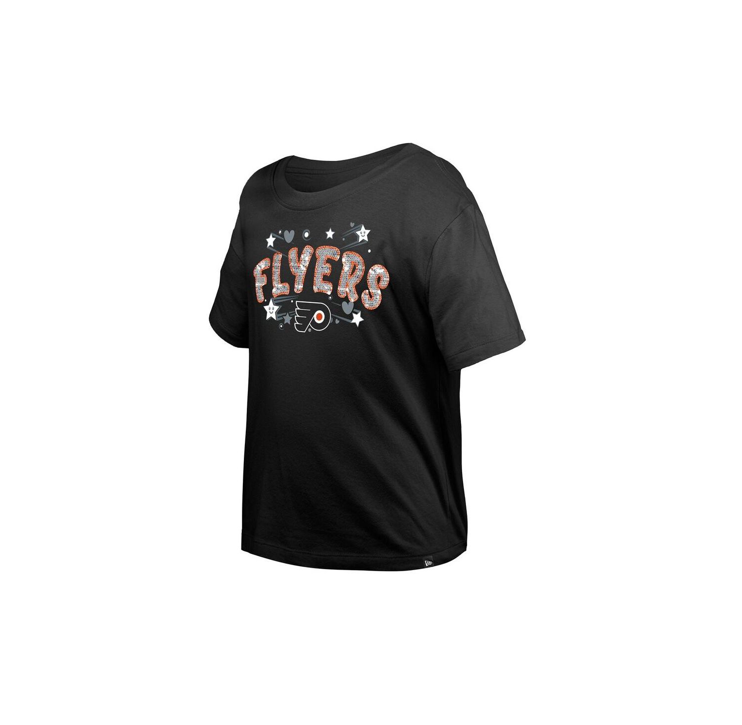 Girl's Big Boys and Girls Black Philadelphia Flyers Flip Sequin T-Shirt