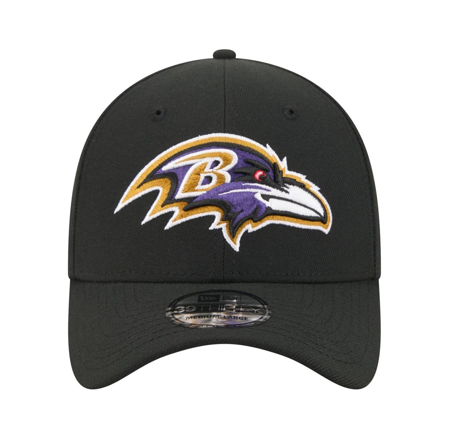 Men's Black Baltimore Ravens Core Team 39THIRTY Flex Hat