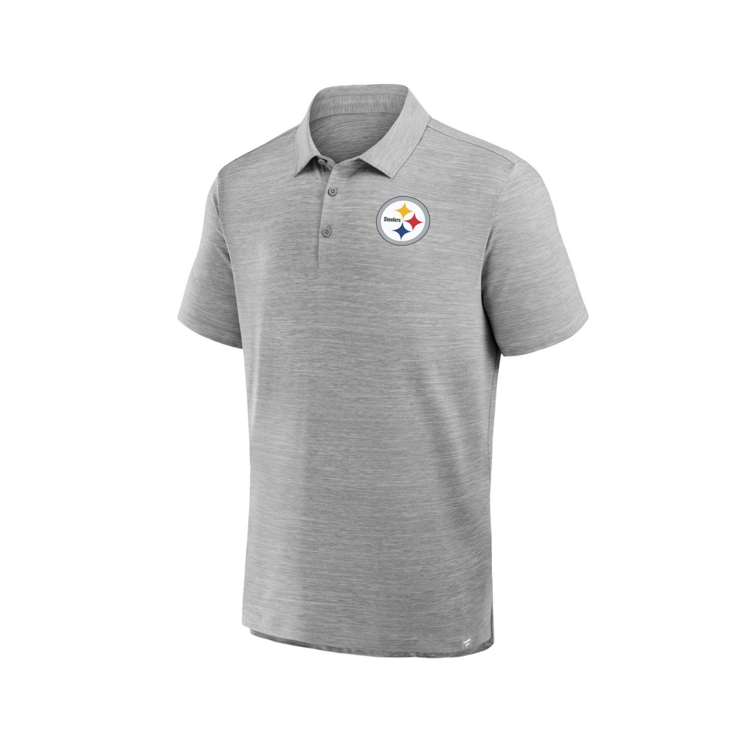 Men's Heather Gray Pittsburgh Steelers Clutch Polo Shirt