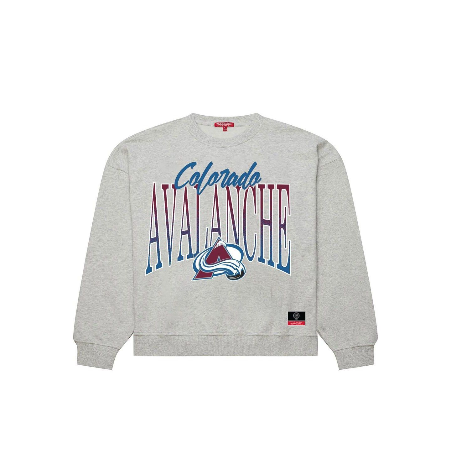 Женская толстовка Mitchell & Ness Heather Gray Colorado Avalanche Hockey Night Sweatshirt — фото 1
