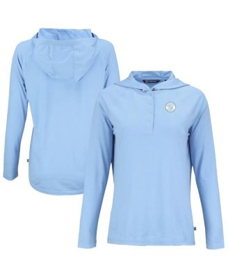 Women's Powder Blue Milwaukee Brewers Coastline Epic Comfort Eco Long Sleeve Hoodie T-Shirt