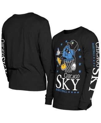 Men's Black Chicago Sky Old School Sport Long Sleeve T-Shirt
