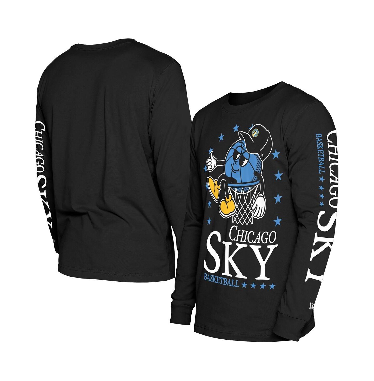 Мужская футболка New Era Black Chicago Sky Old School Sport Long Sleeve — фото 1