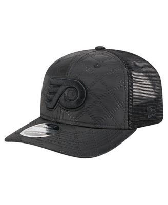 Men's Black Philadelphia Flyers Quilted Nylon 9SEVENTY Adjustable Trucker Hat