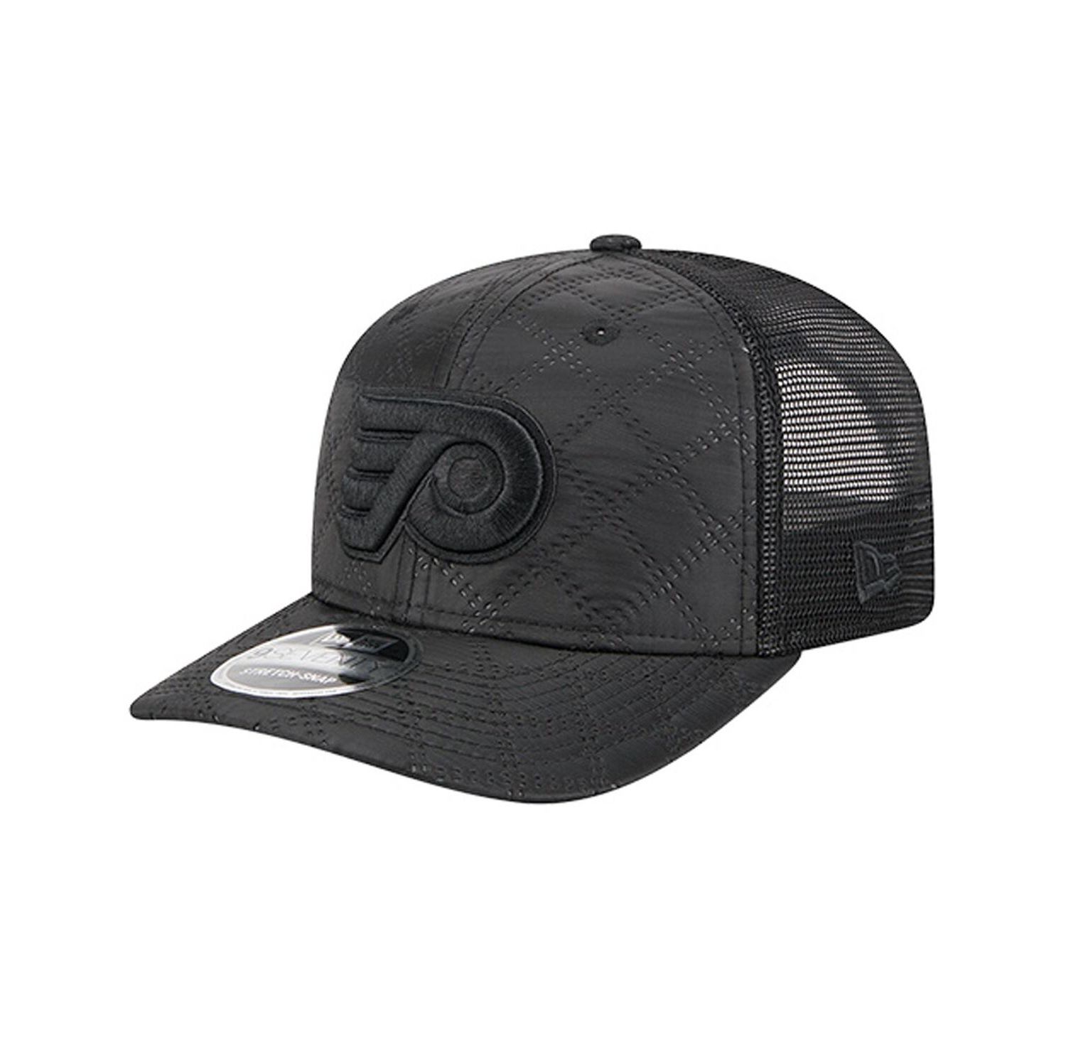Men's Black Philadelphia Flyers Quilted Nylon 9SEVENTY Adjustable Trucker Hat