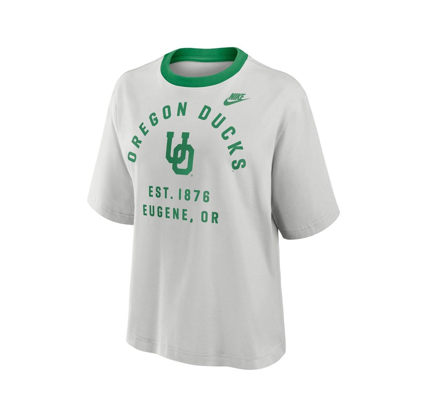 Women's Gray Oregon Ducks Legacy Arch Script Boxy T-Shirt