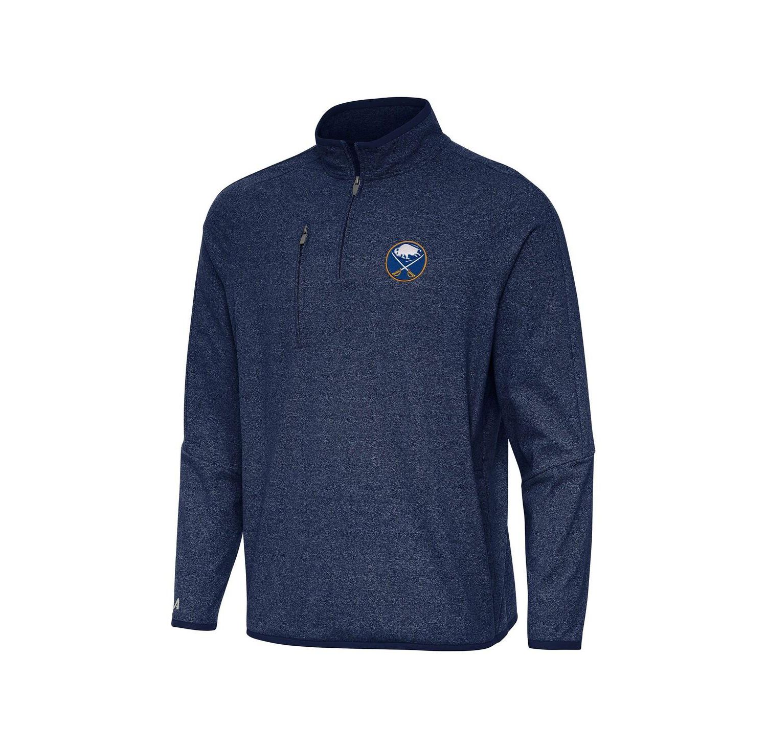 Men's Heather Navy Buffalo Sabres Certain Quarter-Zip Tri-Blend Sweatshirt