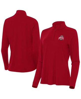 Women's Scarlet Ohio State Buckeyes Intent Quarter-Zip Sweatshirt