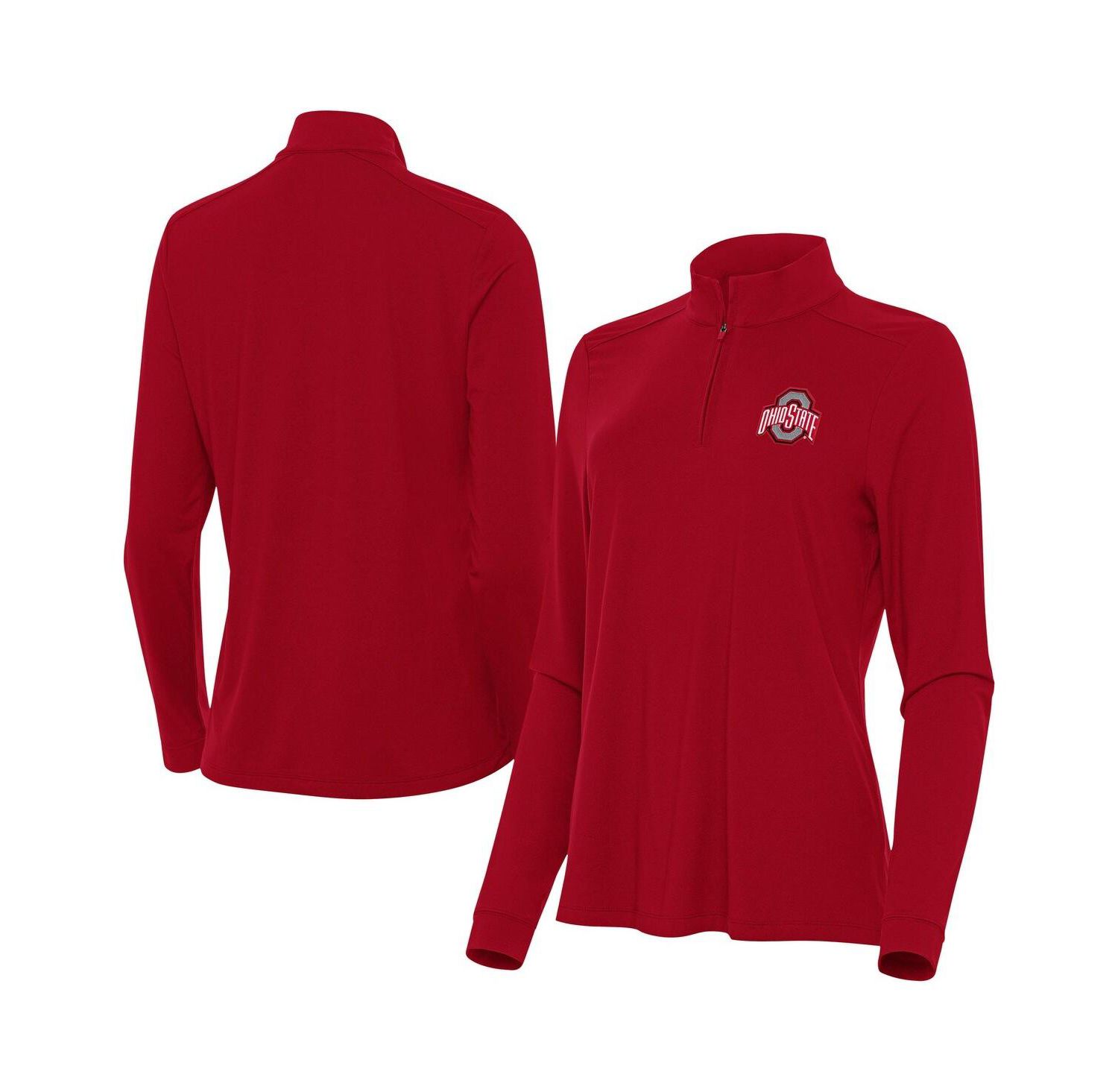 Women's Scarlet Ohio State Buckeyes Intent Quarter-Zip Sweatshirt