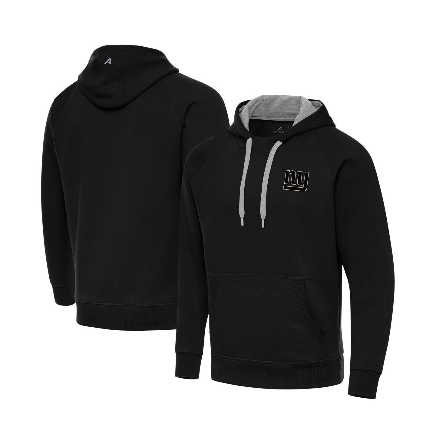 Мужское худи Antigua Black New York Giants Brushed Carbon Victory Pullover — фото 1