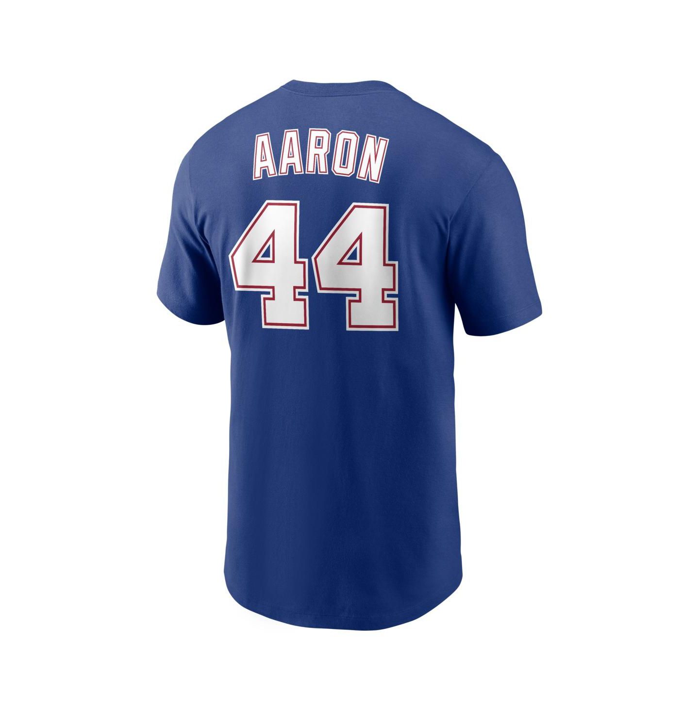 Мужская футболка Nike Hank Aaron Royal Atlanta Braves Cooperstown Collection Name & Number — фото 3
